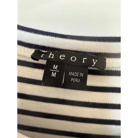 Theory Caneil Classic Pima Cotton Striped Dress - M - Picture 5 of 6